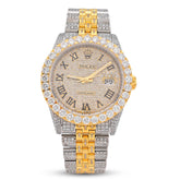 36MM Rolex Datejust 13.5CT Natural Diamond Bussdown 3CT Lab Grown Diamond Bezel 2-Tone Yellow Watch