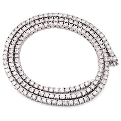 2.7MM 925 Sterling Silver 9 CTW Lab Diamond Tennis Chain 16 Inch 18.2gm Necklace