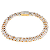 10k Yellow Gold 4.6CTW Natural Diamond 8MM Round Cuban Link Mens 8" Bracelet 25.8gms