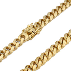 Mens 8MM Stainless Steel Gold Plated Cuban Link Chain 20 Inches 59.9gms Necklace