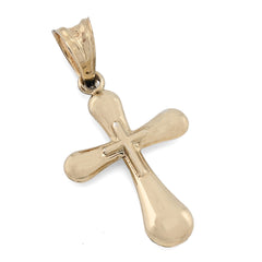 Two Tone 1/10th 10k Gold Bonded 925 Puffy Cross Pendant 0.8gms Religious Charm
