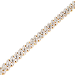 8MM 10k Yellow Gold 17.2g 3.8CTW Natural Diamond Cuban Link Mens Bracelet 8 Inch