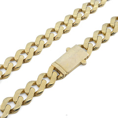 12MM 1/10th 10k Yellow Gold Bonded 925 Cuban Link Chain 22 Inch 42.3gms Necklace
