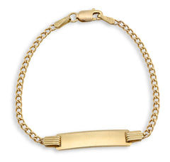 5MM 10k Yellow Gold 1.5gms Cuban Baby Bracelet 5.5 Inches Engravable ID Armlet