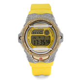 Casio G-Shock Baby G BG-169CH Yellow Face and Strap 4.5CT Natural Diamond Women Watch