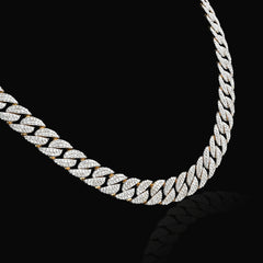 8MM 10k Yellow Gold 9 CTW Natural Diamond Cuban Link Chain 20In 36.8gms Necklace