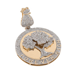 10k Yellow Gold 3.5CTW Round/Baguette Diamond "Forever Rich" Tree Pendant 15.4gm