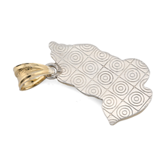 1/10th 10k Gold Bonded 925 Two Tone Praying Hand Charm 1.4gms Religious Pendant