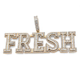 10k Yellow Gold "FRESH" Pendant 4.75CTW Natural Round/Baguette Diamond Mens Charm 26.45gm