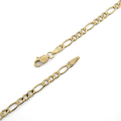 4MM 10k Yellow Gold Unisex Adults 3.4 grams Figaro Chain Necklace - 20 Inches