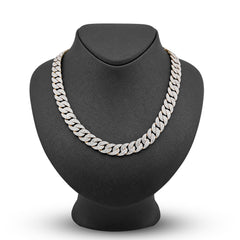 12MM 10k Yellow Gold 20.05 CTW 73.1gms Natural Diamond Cuban Chain 22In Necklace