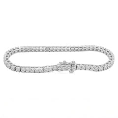 925 Sterling Silver Women 0.16 CTW Diamond Fanouk Tennis Bracelet 6g 7In Armlet