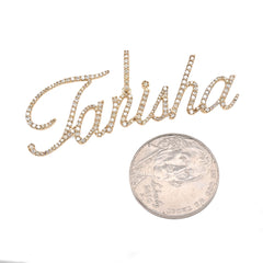 10k Yellow Gold 1.25CTW Natural Diamond "Tanisha" Name Letter Pendant 3.6g Charm