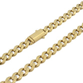 1/10th 10k Yellow Gold Bonded 925 8MM Cuban Link Chain 20 Inch 25.2gms Necklace