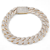 12MM 10k Yellow Gold 27.9g 7.5CTW Natural Diamond 8 Inch Cuban Link Men Bracelet