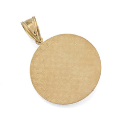 10k Yellow/White Gold Jesus Head Diamond Cut Round Pendant 5.2g Religious Charm