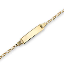 5MM 10k Yellow Gold 1.5gms Cuban Baby Bracelet 5.5 Inches Engravable ID Armlet