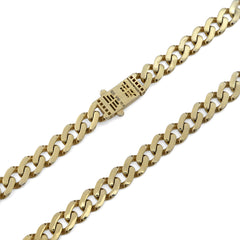 10MM Cuban Link Chain 24Inch Necklace 40.2gms 1/10th 10k Yellow Gold Bonded 925