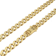 1/10th 10k Yellow Gold Bonded 925 8MM Cuban Link Chain 20 Inch 25.2gms Necklace