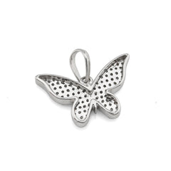 10k White Gold 0.26CTW Natural Diamond Butterfly Pendant 1.4g Womens Charm