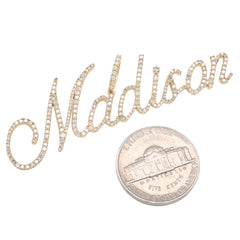 10k Yellow Gold 1.5CTW Natural Diamond Custom "Madison" Name Pendant 5g Charm