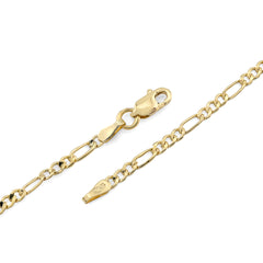 2MM 10k Yellow Gold 20 Inches 1.5 grams Figaro Chain Necklace For Mens Womens
