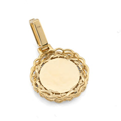 10k Yellow Gold 0.5CTW Natural Diamond Infinity Border Memory Pendant 4.3g Charm