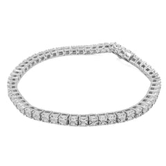 925 Sterling Silver Women 0.16 CTW Diamond Fanouk Tennis Bracelet 6g 7In Armlet