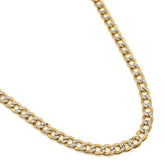 Fine 10k Two-Tone Gold 9.4gms 5MM Diamond Cut Cuban Chain Mens 20 Inch Necklace