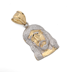 1/10th 10k Gold Bonded 925 Jesus Head Pendant Two Tone Religious 1.8gms Charm