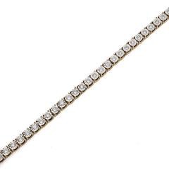 10k Yellow Gold 2CTW Natural Diamond 7Inch Tennis Bracelet 10.3g Unisex Armlet