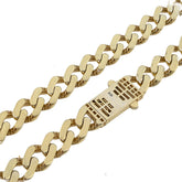12MM 1/10th 10k Yellow Gold Bonded 925 Cuban Link Chain 22 Inch 42.3gms Necklace