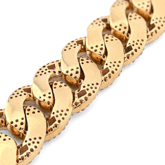 12MM 10k Yellow Gold 40.3gm 6.8CTW Natural Round/Baguette Diamond Cuban Bracelet