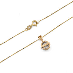 10k Yellow Gold 0.75CT Natural Diamond Flower Cluster Pendant Box Chain Set 2.4g