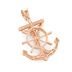 10k Yellow Gold 7.2gm 0.75CTW Pure Diamond Mariner Cross Crucifix Anchor Pendant