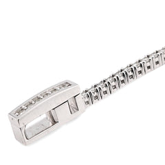 1.5MM 14k White Gold 6.5g 1.25CTW Natural Diamond Heart Tennis Bracelet 7 Inches