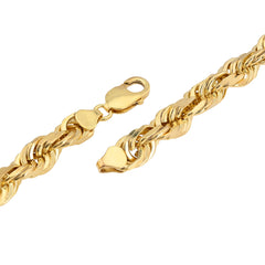 Solid Real 8MM 14k Yellow Gold Rope Chain 26 Inches 182 grams Necklace For Mens