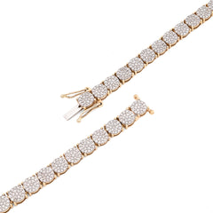 4.5MM 10k Yellow Gold 5 CTW Natural Diamond Tennis Chain 20 Inch 21.9gm Necklace