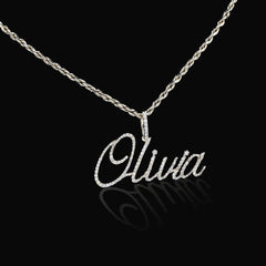 Fine 10k Yellow Gold 1CTW Natural Diamond Name "Olivia" Letter Pendant 3g Charm