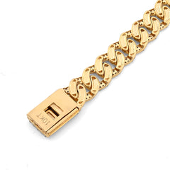 8MM 10k Yellow Gold 16.2g 3.9CTW Natural Diamond Cuban Link 8 Inch Mens Bracelet
