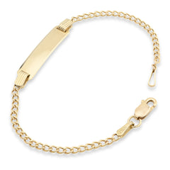 5MM 10k Yellow Gold 1.5gms Cuban Baby Bracelet 5.5 Inches Engravable ID Armlet