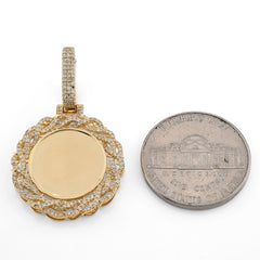 10k Yellow Gold 0.5CTW Natural Diamond Infinity Border Memory Pendant 4.3g Charm