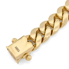 7.5MM Real 10k Yellow Gold Men Solid Cuban Link Bracelet 32.9gms 8 Inches Armlet