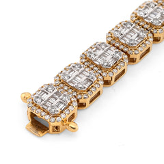 6MM 10k Yellow Gold 18.2g 4.12CTW Natural Round/Baguette Diamond Tennis Bracelet