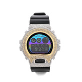 Yellow and White 3 CTW Natural Diamonds Digital G-Shock Casio Watch For Mens