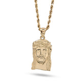 10k Yellow Gold Textured Mens Jesus Pendant Religious 2.1g Charm