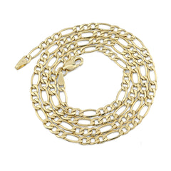 4MM 10k Yellow Gold Unisex Adults 3.4 grams Figaro Chain Necklace - 20 Inches