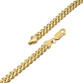4MM Franco Chain Real 1/10th 10k Yellow Gold Bonded 925 Silver 18 Inch Neckalce