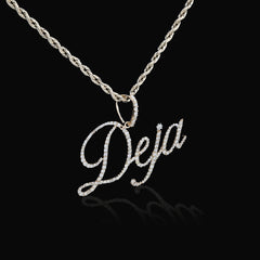 10k Yellow Gold 1CTW Natural Diamond "Deja" Name Letter Pendant 3g Custom Charm