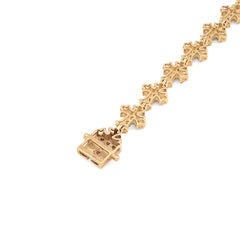9.4MM 10k Yellow Gold 14gms 3.5CTW Natural Diamond Cross Link Bracelet 8 Inches